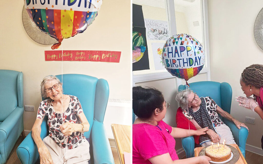 Birthday celebrations for Brenda at Sonya Lodge Residential Care Home