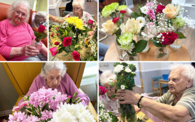 Sonya Lodge Residential Care Home ladies get creative with flower arranging