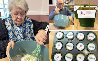 Residents at Sonya Lodge baking cupcakes for Cake4Kindness in support of Ellenor Hospice and the British Heart Foundation in Dartford.