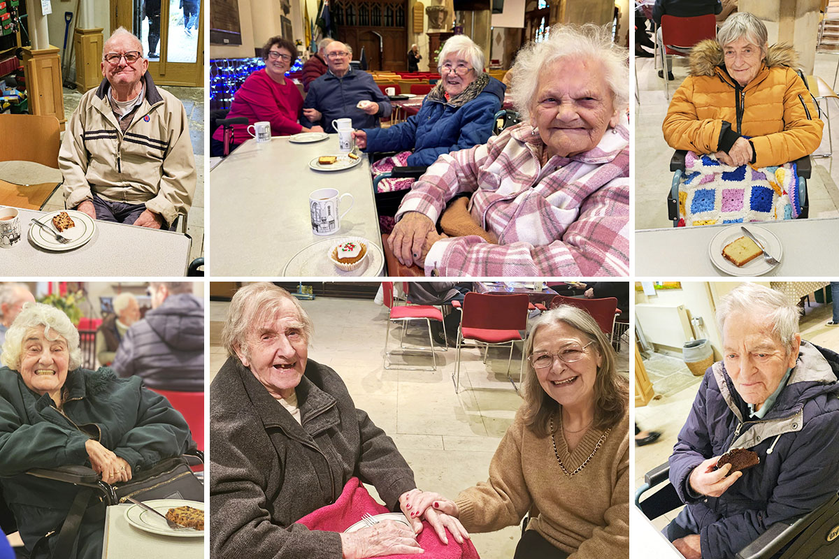 Church friends and canine companions at Sonya Lodge Residential Care Home
