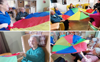Parachute game and bingo prizes at Sonya Lodge Residential Care Home